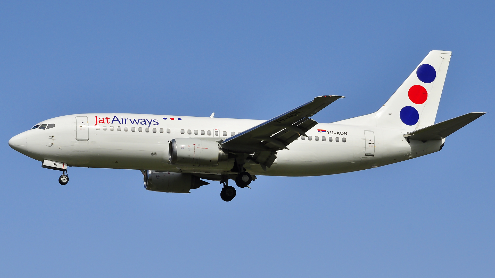 YU-AON ✈ Jat Airways Boeing 737-3Q4 @ London-Heathrow